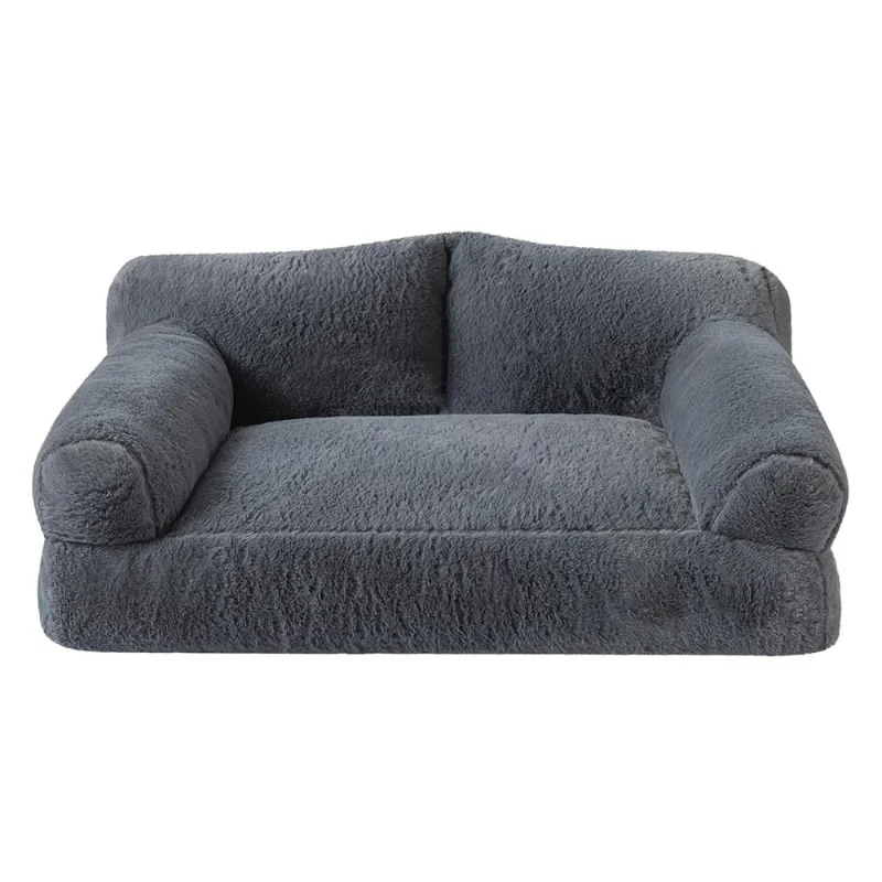 Suitable for small and medium-sized dogs and cats, removable and washable plush pet sofa PP cotton non-slip bottom sofa bed