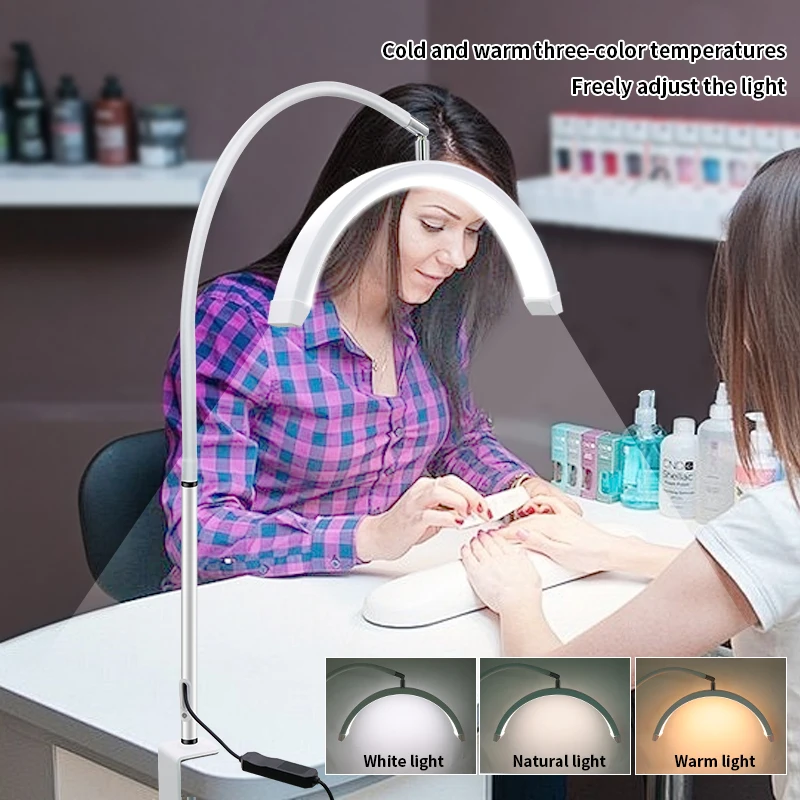 

Кольцевая лампа в форме полумесяца, 180 светодиодов, наращивание ресниц, татуировщик, косметологи, светодиодный светильник для ресниц с зажимом для телефона для красоты, ухода за кожей, бровей