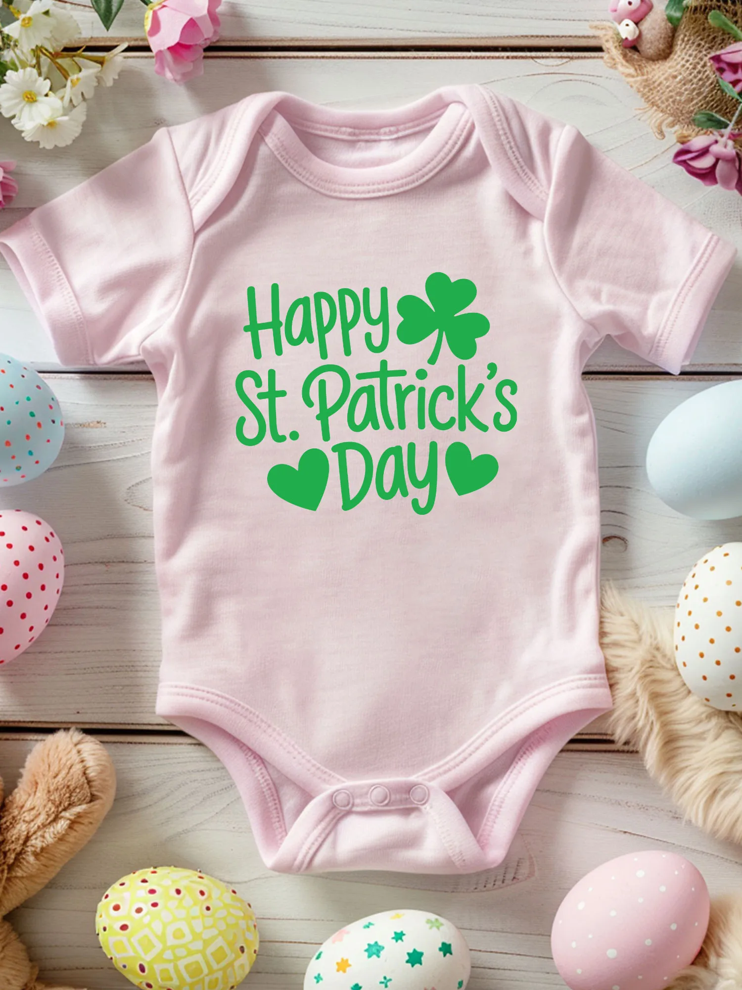 

Детский комбинезон унисекс на День святого Патрика, 100% хлопок, мягкий ромпер, всесезонный, розовый боди, 190 г/м²