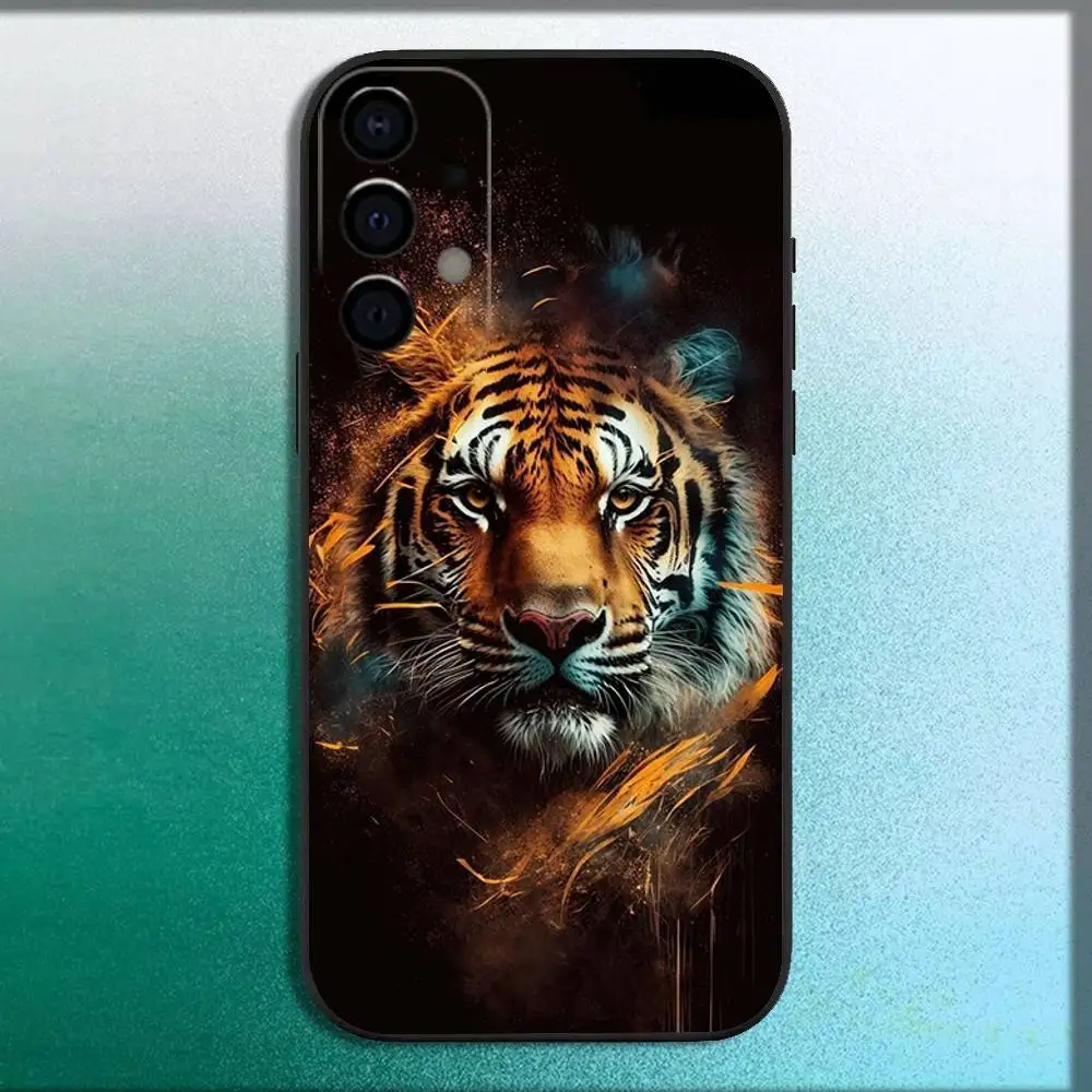 Animal Panthera tigris Phone Case For Samsung Galaxy A73,72,71,A52,51,40,41,A22,A32,31,A13,12,Note20 Soft Black Shell #2