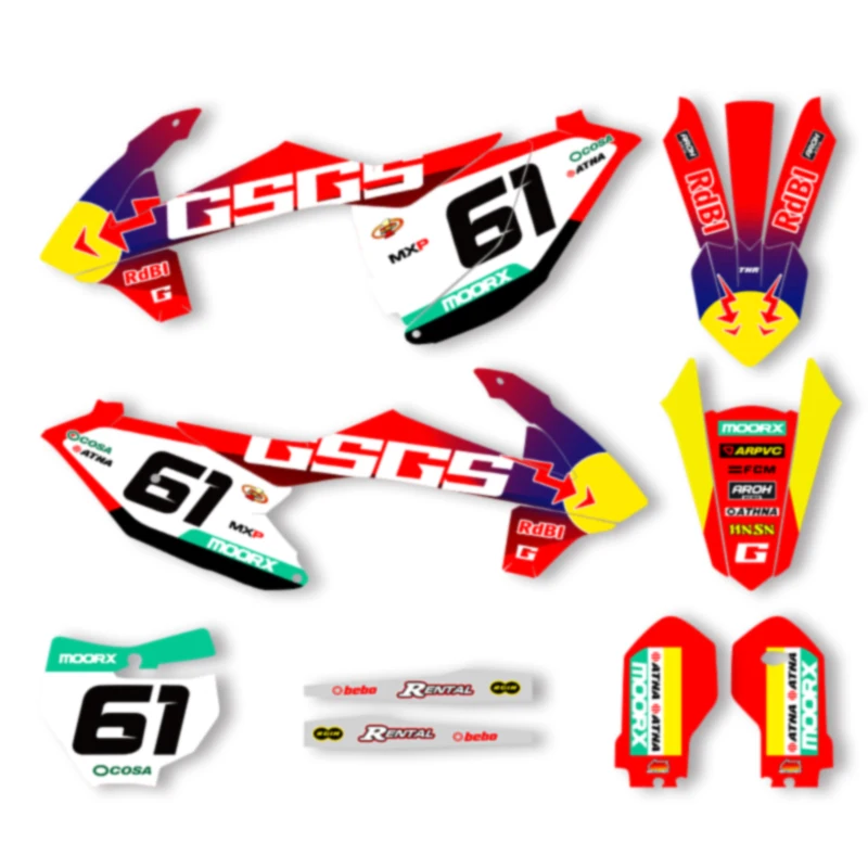 

Powerzone For GASGAS Gas Gas MC85 MC 85 2021 2022 Custom Team Motorcycle Graphics Decals Stickers Number Name Background Custom