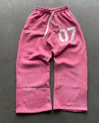 Y2k-cárdigan con cremallera para mujer, pantalones deportivos informales con cordón digital, conjunto de calle, sudaderas con capucha estampadas, Otoño e Invierno