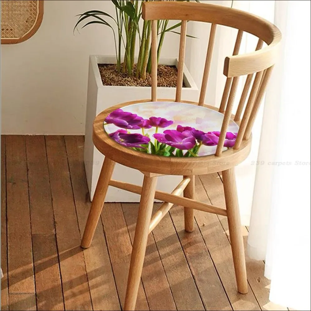 Flower Painting Cushion Mat Square Stool Pad Patio Home Kitchen Office Chair Seat Cushion Pads Sofa Seat 40x40cm Sofa Tatami