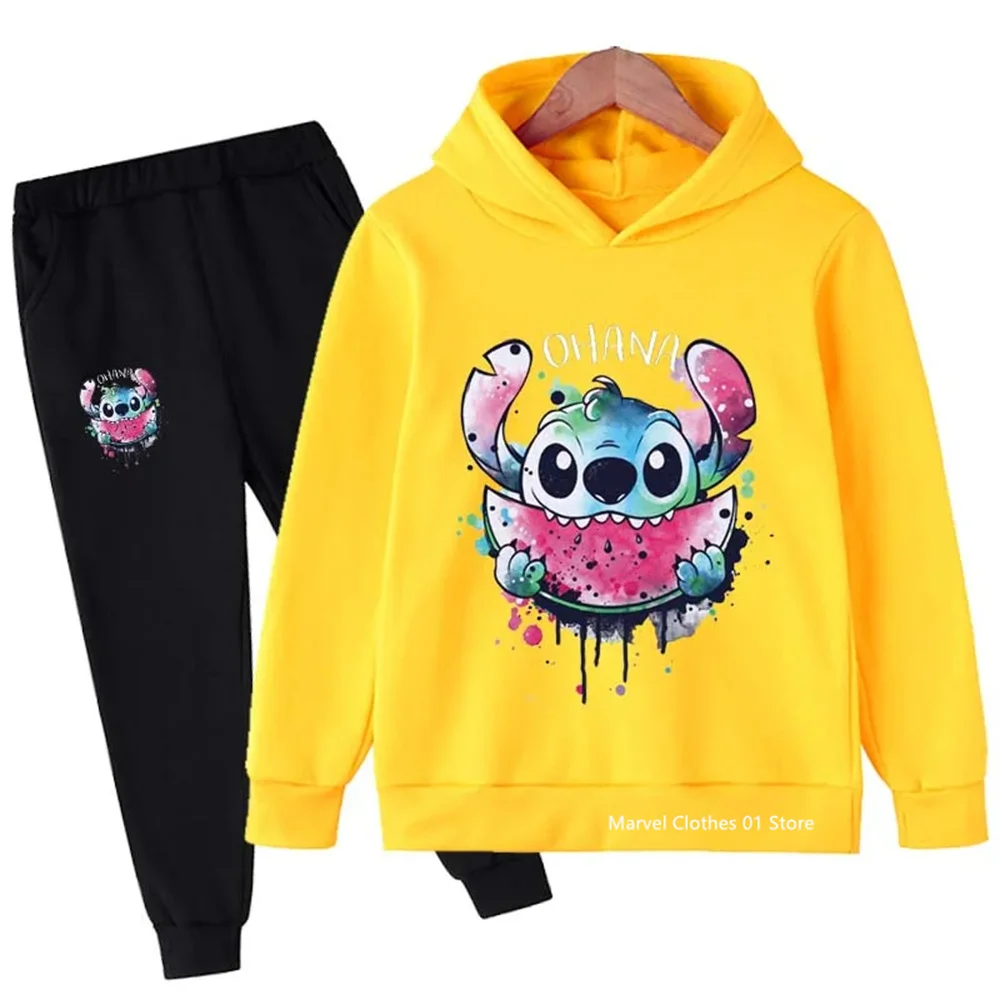 Kids Clothes Stitch hoodie+pants 2-piece Spring Autumn Childrens Clothing Sets Boys Girls Sweatshirts Suit