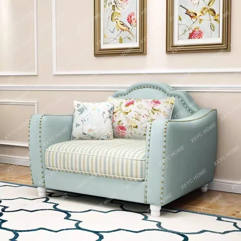 Sofa Country Sofa Combination Pastoral Single Double Three-person Medium and Large Apartment Living Room Sofa