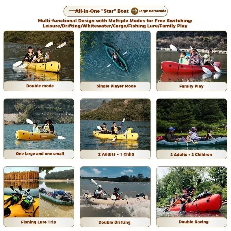 Ultra Light Inflatable Kayak Portable 1 Person Fishing Canoe Anti-Collision Durable Design Custom Gear for Outdoor Adventures