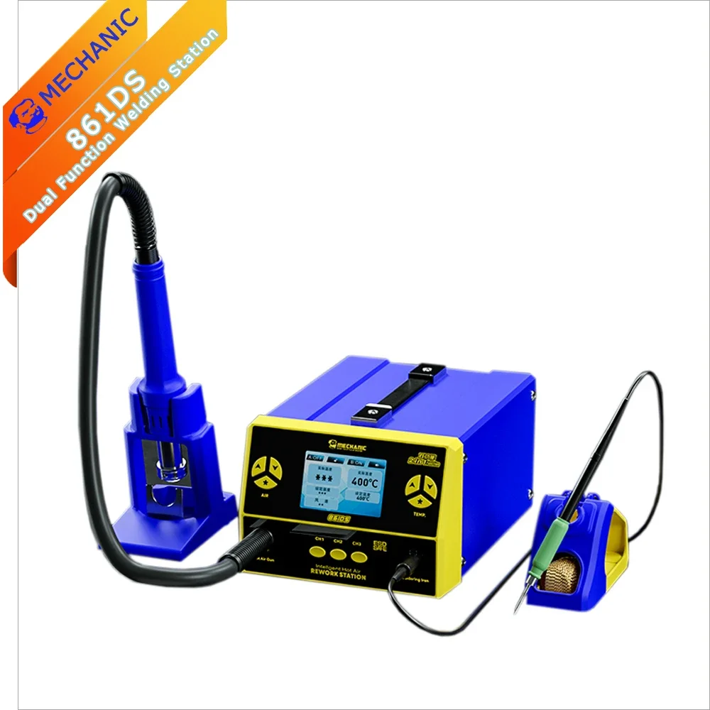 MECHANIC 861DS 2 In 1 Dual Function Welding Station Induction Dormant Wind Gun Electric Soldering Iron Rework Repair Station