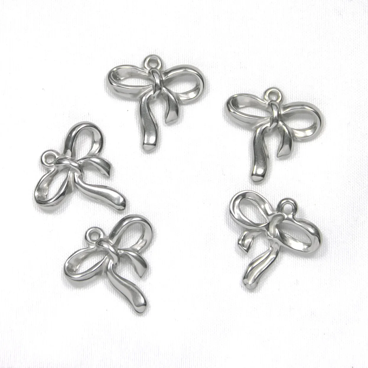 

WZNB 5pcs Stainless Steel Bow Charms Butterfly Pendant DIY for Jewelry Making Earrings Necklace Supplies Accessories Wholesale