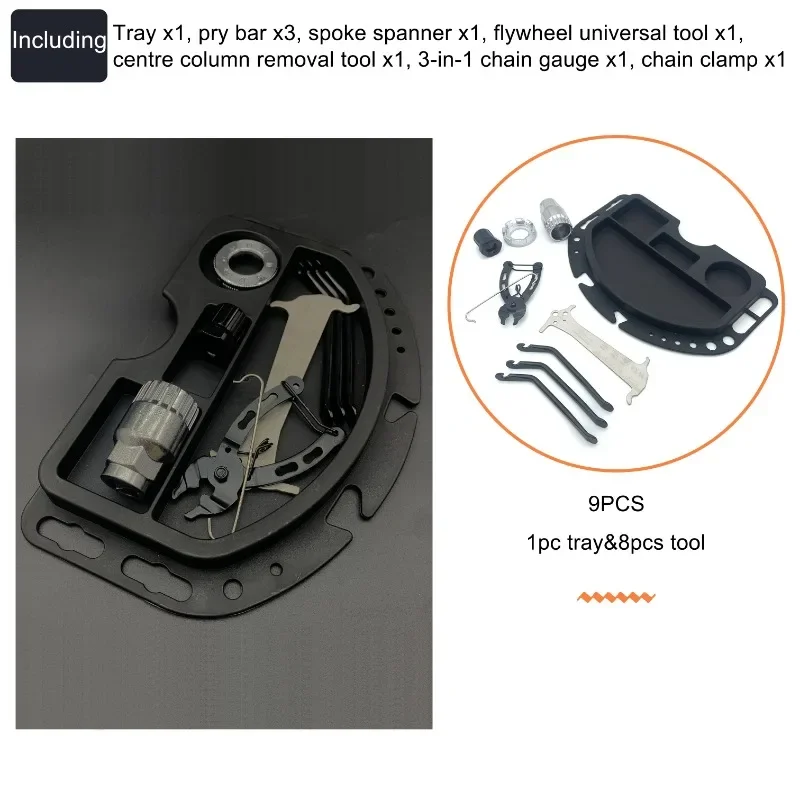 

9 Pcs Bicycle Tool Four-square Maintenance Tray&Bicycle Repair Tool Disassembly Tools Suitable for a wide range of scenarios