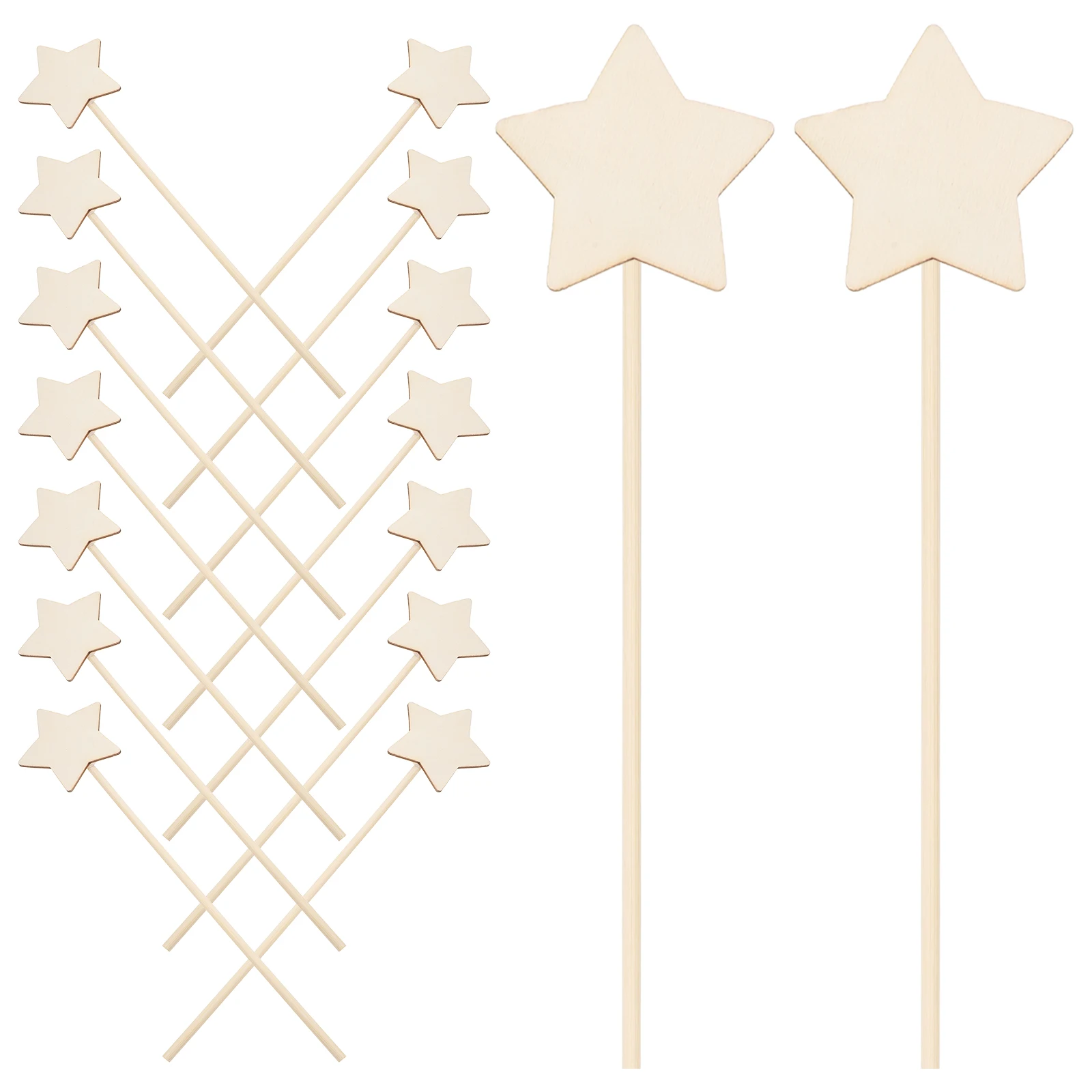 

15pcs Wand DIY Fairy Stick Unfinished Wooden Hand Painting Craft Party Coloring Stage Performance Teaching Equipment