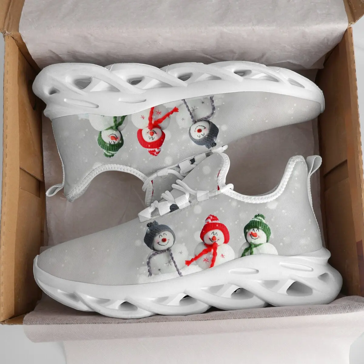 

Snowman White Breathable Lightweight Athletic Shoes Lightweight Men Casual Shoes Breathable Slip on Male Casual Sneakers