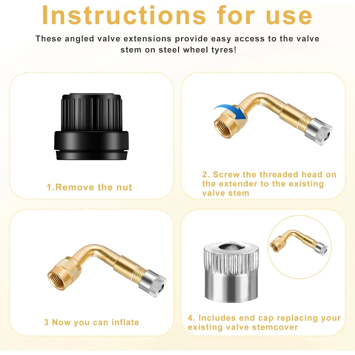 3 قطعة قافلة قضيب صمام الإطارات موسع الجبهة الخلفية الإطارات التضخم تمديد قضبان 45 ° /90 ° /135 °   زوايا للدراجات النارية RV