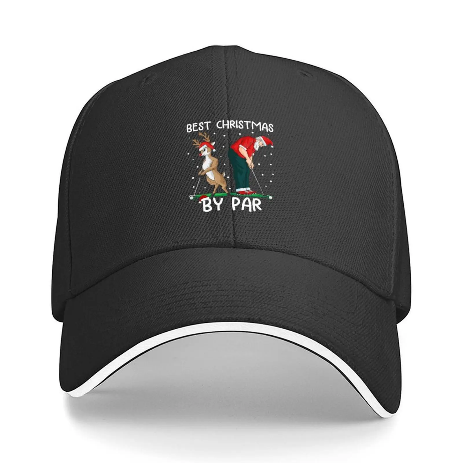 

Golf Reindeer Golfer Christmas Santa Claus Golfing Baseball Cap hiking hat Hat Man Luxury Military Cap Man black Boy Women's
