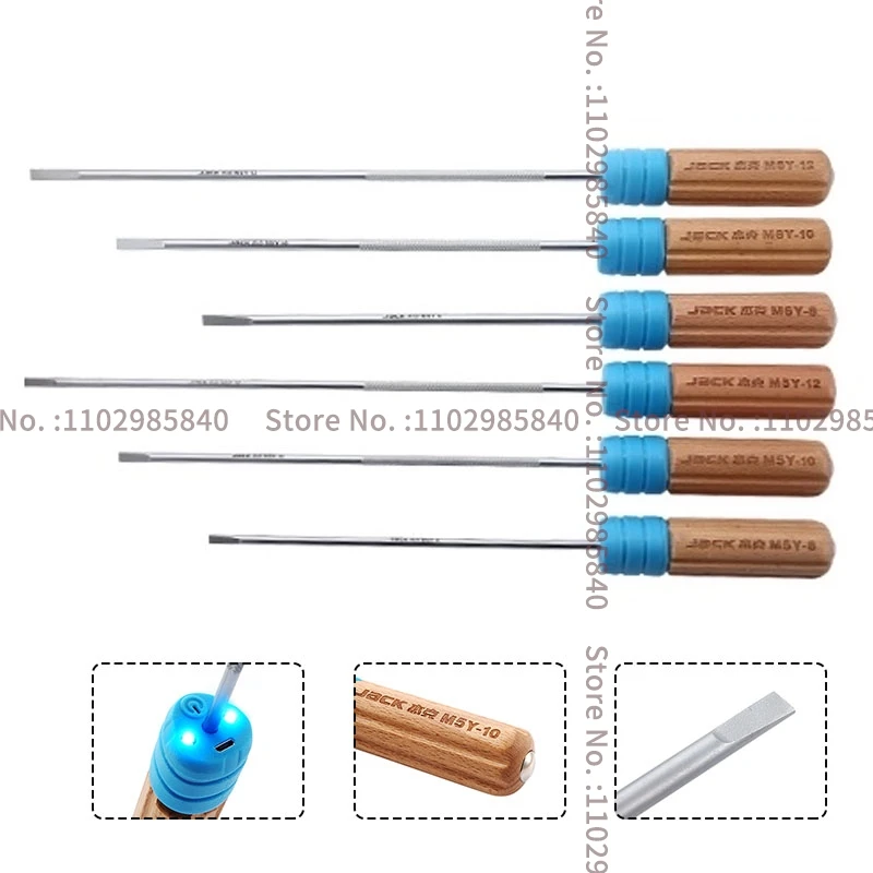 JACK Original LED New Lengthened Lighting Long Handle Rod Screwdriver Home Repair USB Charging Industrial Sewing Machine Parts