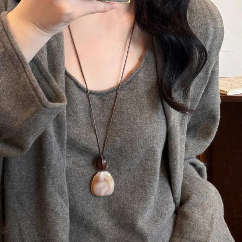 Chinese Aesthetic Retro Blended Long Necklace Waist Chain Women 2026 New High-End Sweater Chain Niche Design Accessories