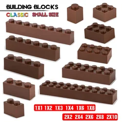 Building block 1X2 1X8 2X2 2X8 hole Brown brick basic accessories education creativity compatible brand building block toys