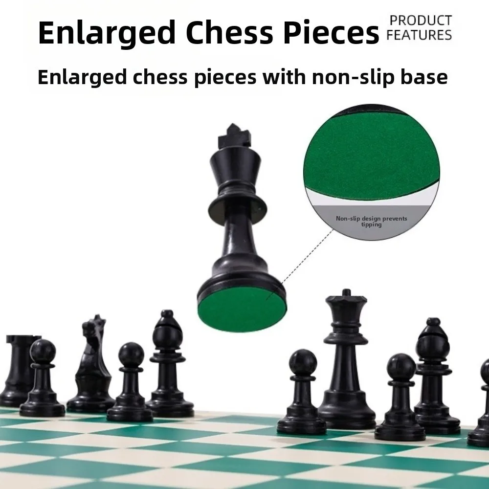 

Шахматная доска 36/42/51 см, средневековый шахматный набор, складная доска из смолы, турнирная шахматная доска, скручивающаяся, с нескользящим ковриком