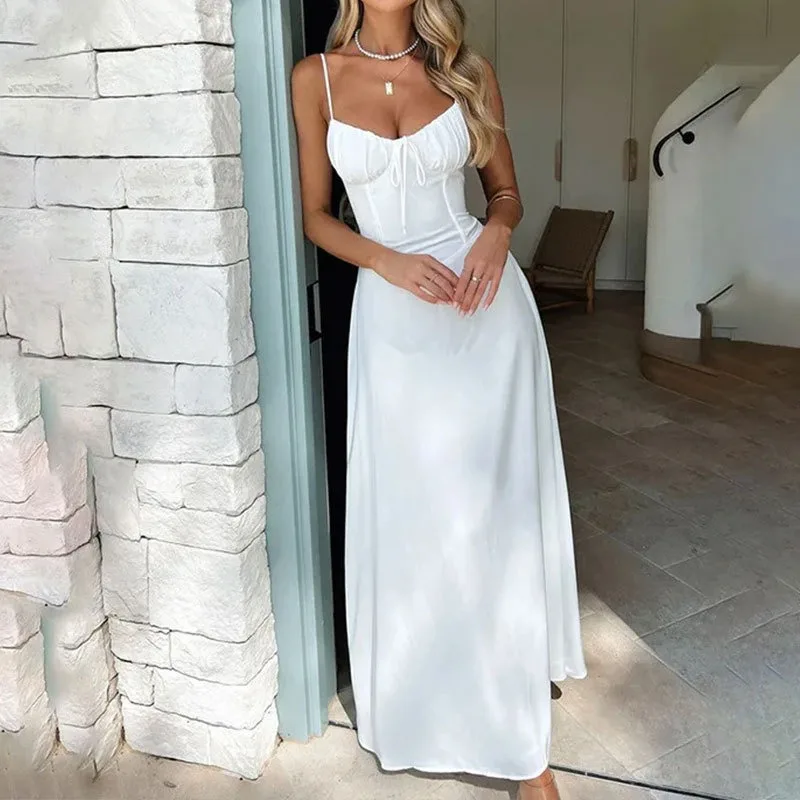 

Elegant and Sexy Tie-up A-line Strapless Full-skirted Dress