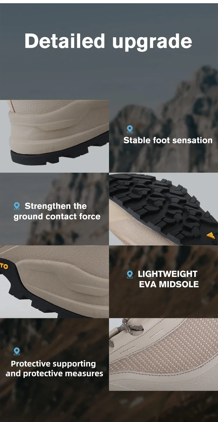 HUMTTO Wasserdichte Trekkingschuhe für Herren, Atmungsaktive Winter-Wanderstiefel, Rutschfeste Designer-Outdoor-Wanderschuhe, Herren-Sneakers – Detail 3