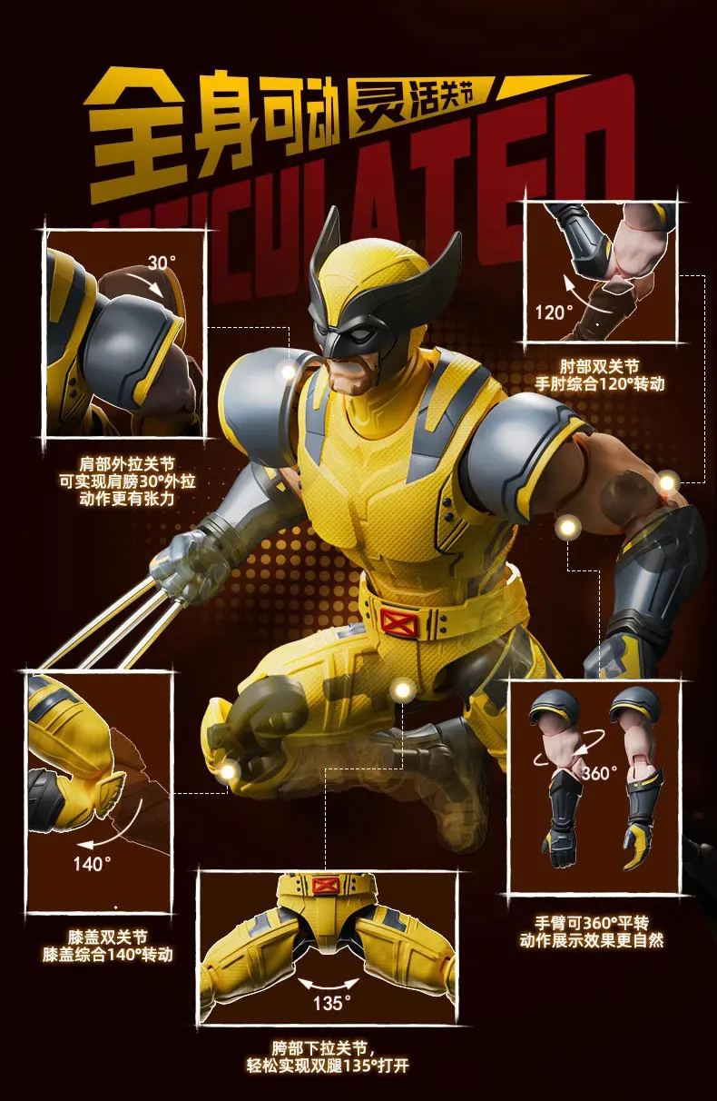 Blokees Deadpool 3 Wolverine Action Figures Spider-Man Movie Version Deadpool & Friend Series Collections Figures Adult Gift