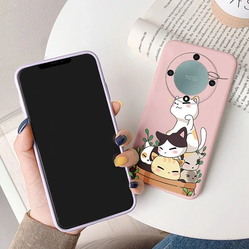 Love Heart Daisy Flowers For Honor X9a X9b X9 Magic5 Lite 5G Magic 6 5 4 Lite Case Silicone Soft Cute Cartoon Fundas Capa Shell