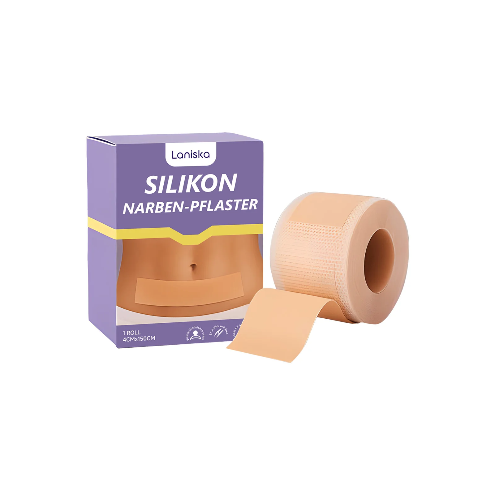 Laniska Silicone Scar Tape Roll Repair Sticker Fade Marks Improve Scar Condition Gentle Skin‑Friendly Patch For Body Skin Care