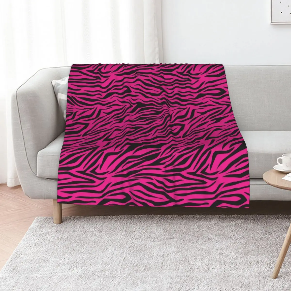 

Pink Zebra Print Throw Blanket for babies Travel Flannel Decorative Sofa Blankets