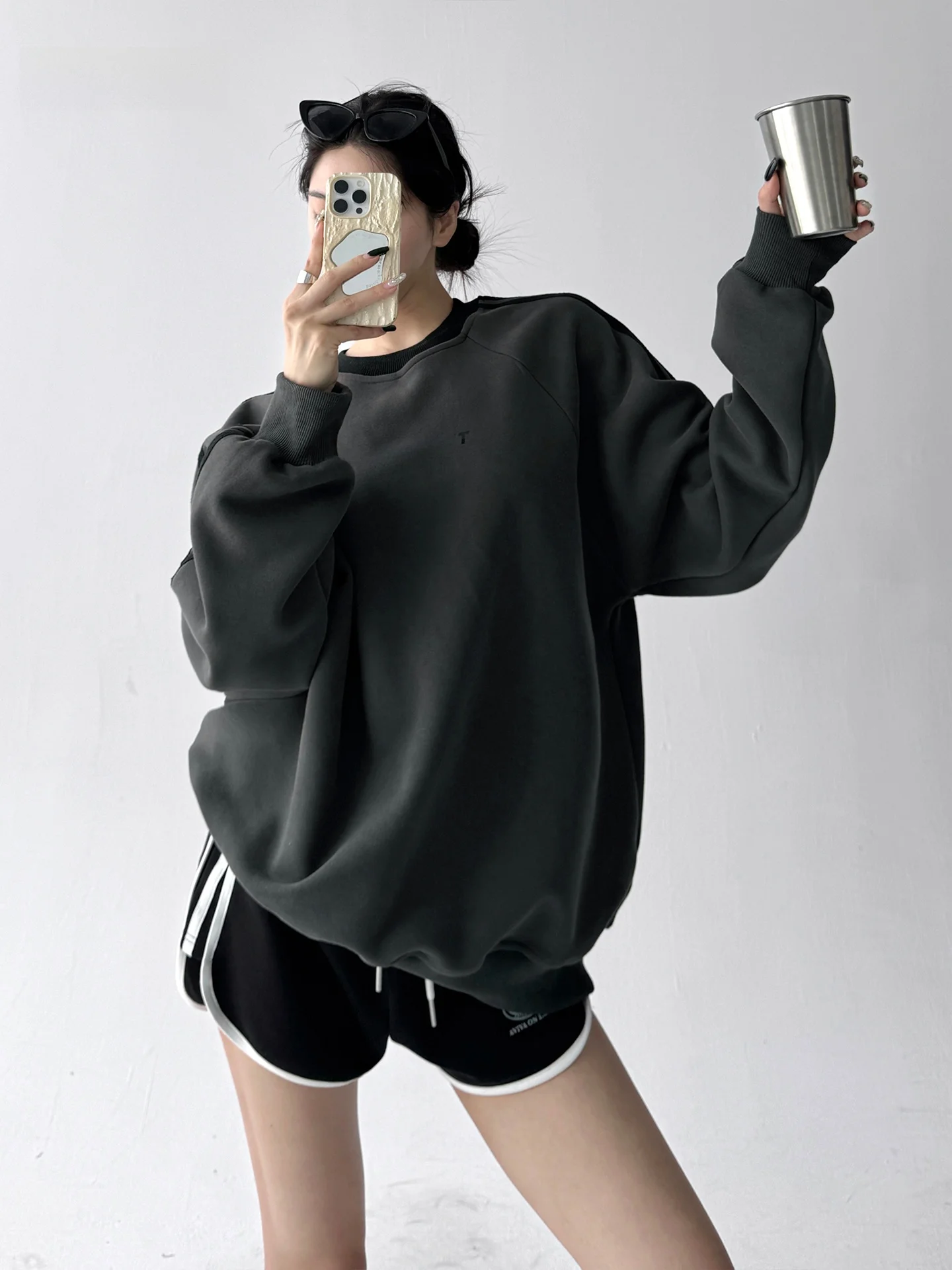 Sweat-shirt rond Ne pour femmes, coupe ample, danse de rue, printemps automne, confortable, Spor College Vibes, nouvelle collection