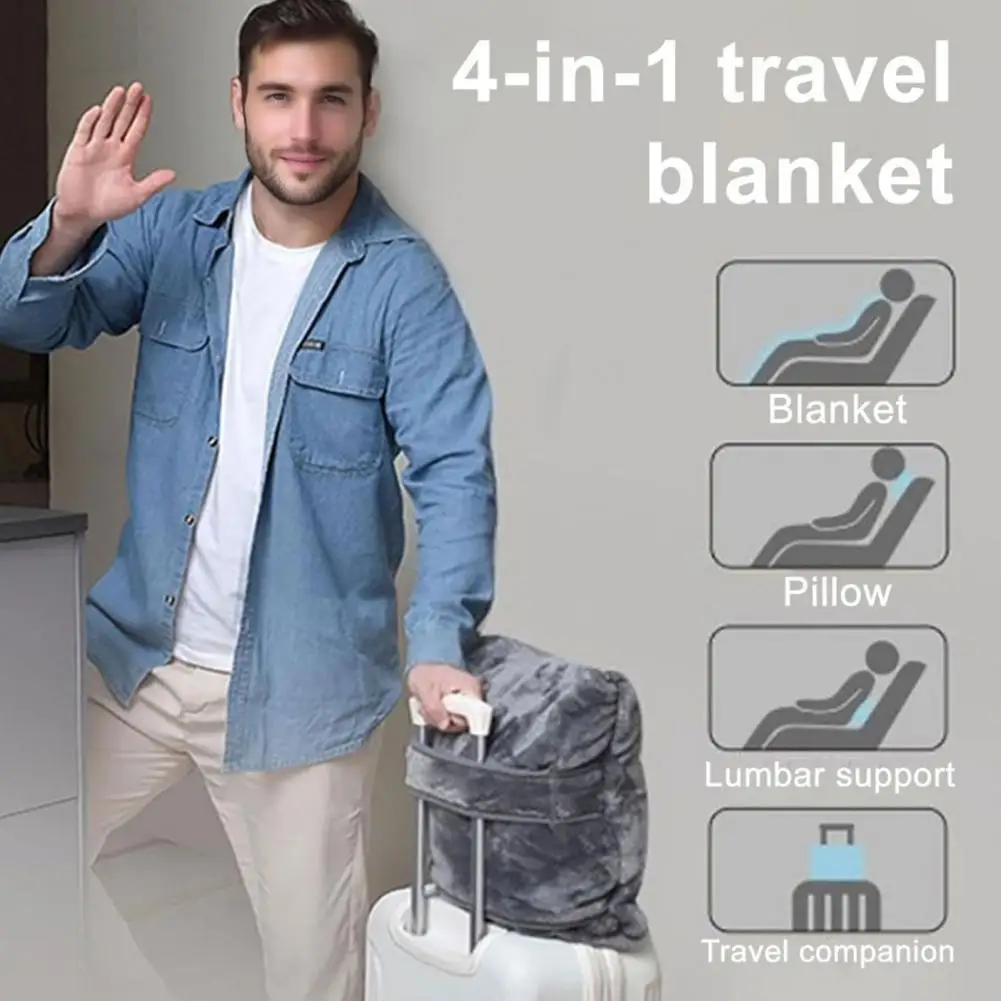Portable Warm Blanket Multi functional travel blanket flannel blanket for nap air conditioning blanket anti-static blankets