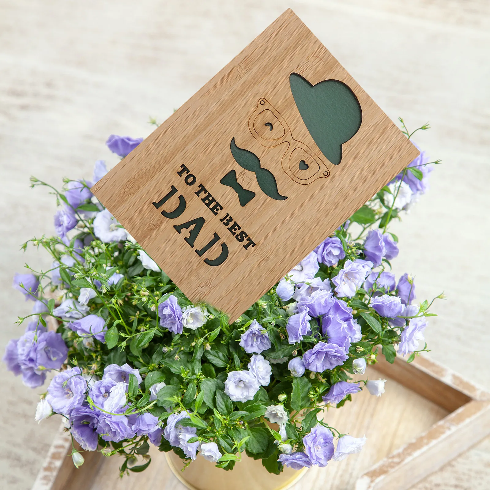 Wood Fathers Day Card Sturdy Not Easy to Break Creative Unique Wooden Greeting Card for Dad Safe Comfortable Feel Fathers Day