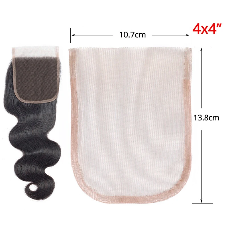 1Pcs Swiss Lace Net For Wig Making Transparent Hairnets For Ventilating Lace Wig Closure Caps 2x4 Inch & 4x4 Inch Lace Net Brown