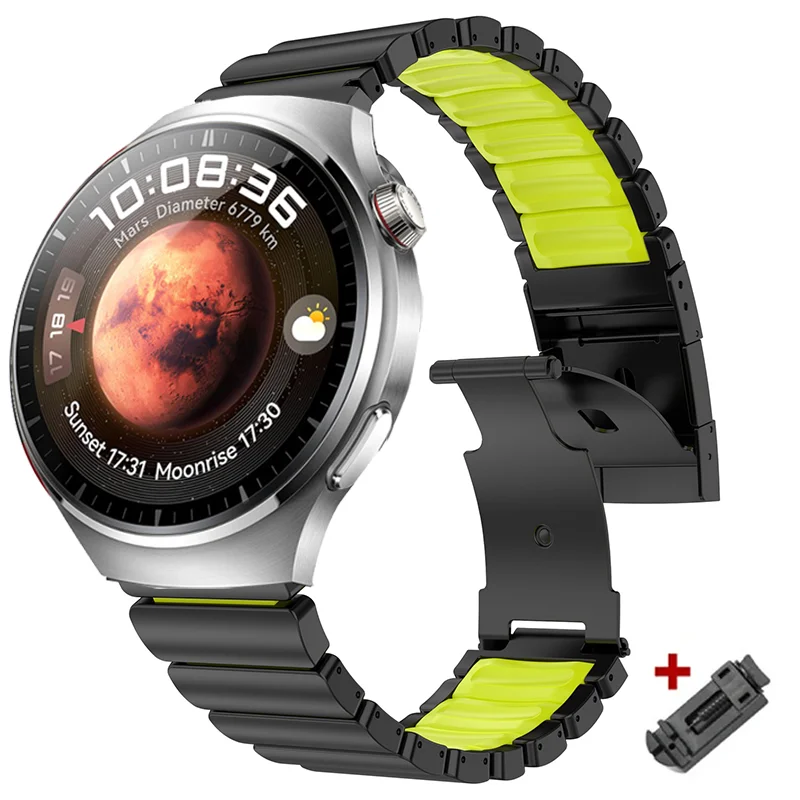 

Luxury Titanium Alloy Strap For Huawei Watch 4 Pro Metal Rubber Sport Band For Huawei Watch 4 Pro Business Bracelet Correa