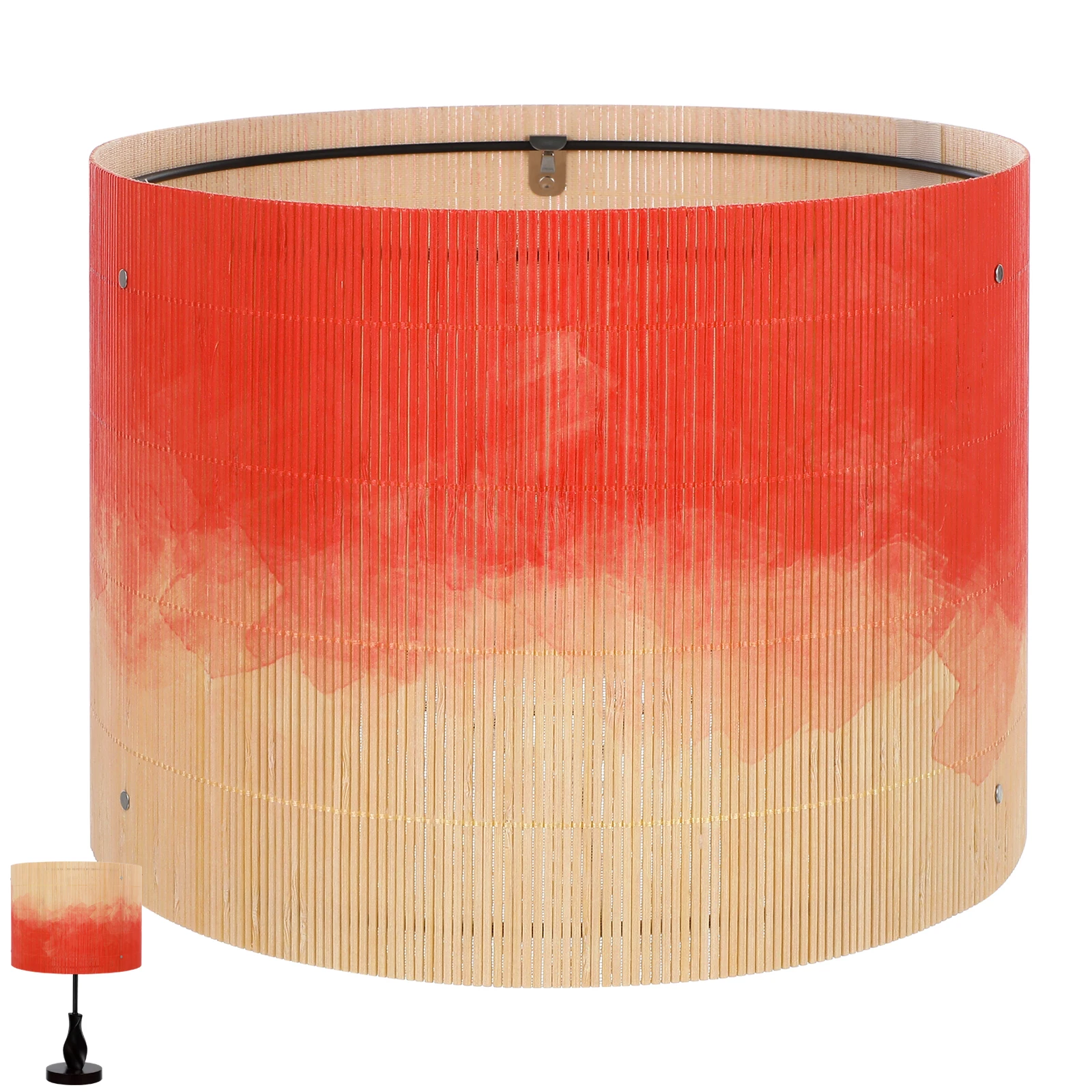 

Bamboo Lampshade Large Square Red Decorative Pendant Lamp Shades Replacement Chandelier Shade Ceiling Light Cover Modern Lamp