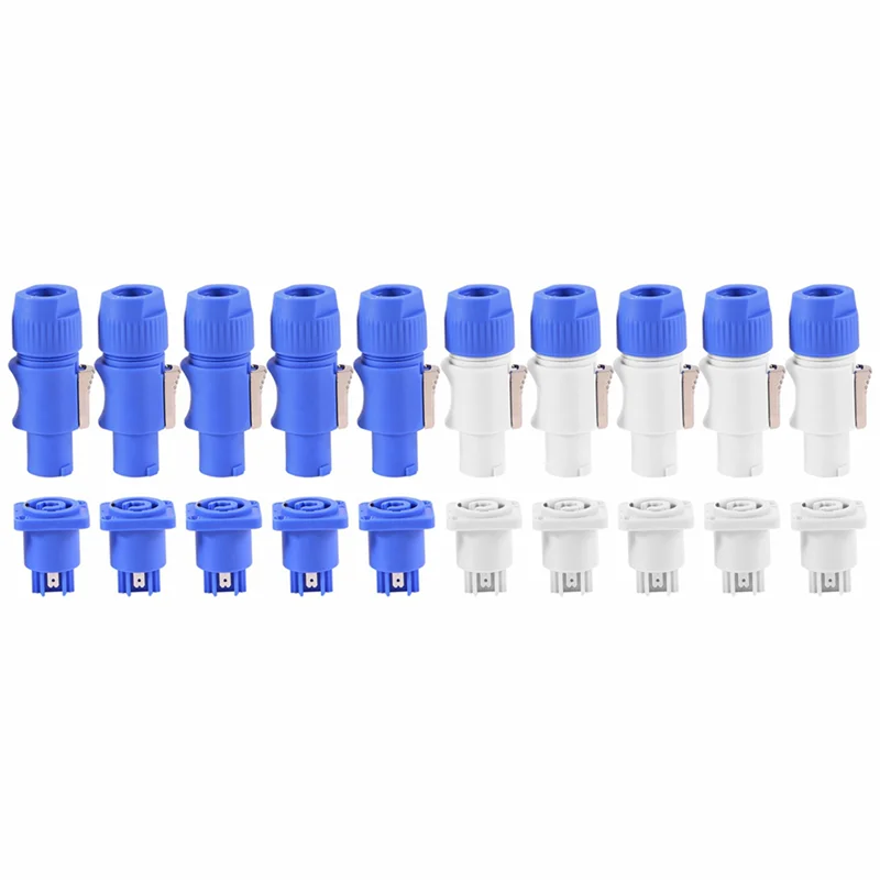 A73E-40Set Powercon Typ A NAC3FCA+NAC3MPA-1 Chassis-Stecker-Panel-Adapter