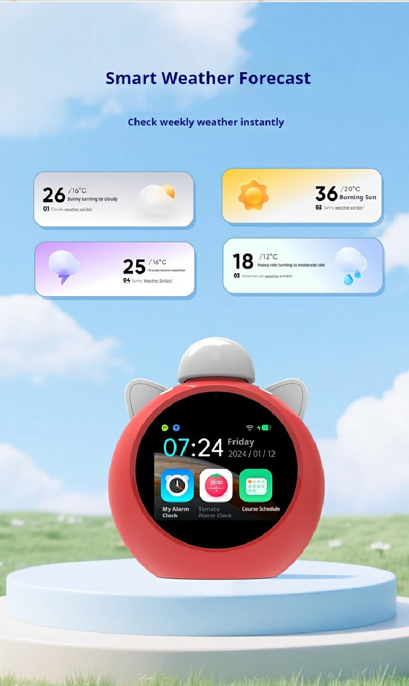 AI Smart Alarm Clock Early Education Robot Time Treasure Student Learning Machine Children's Toy Electronic Device