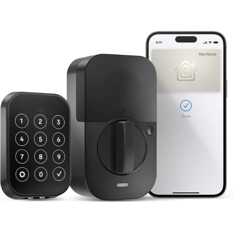 Assure Lock 2 Plus Home Keys (Tap to Open), Black Suede Wi-Fi Connected Keyless Smart Locks with Code Entry