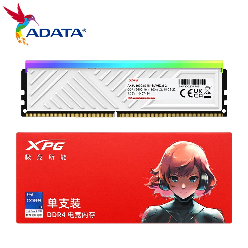 

100% Оригинальный ADATA XPG DDR4 SDRAM 3600 МГц 8 ГБ 16 ГБ настольный модуль памяти с RGB памятью DDR4 с радиатором