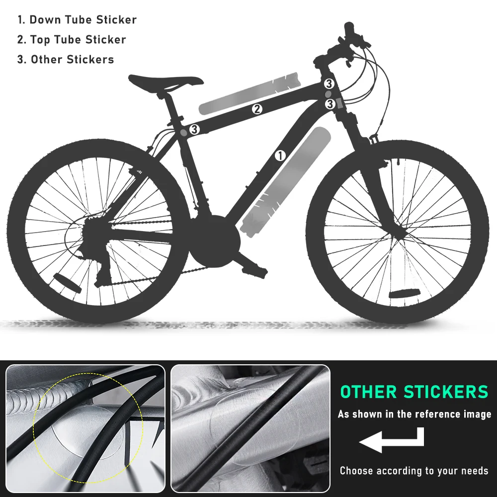KRSEC Fahrradrahmen PVC Transparente Schutzaufkleber MTB Rennrad Schutzaufkleber Fahrradrahmen Unterrohr-Schutzaufkleber – Detail 3