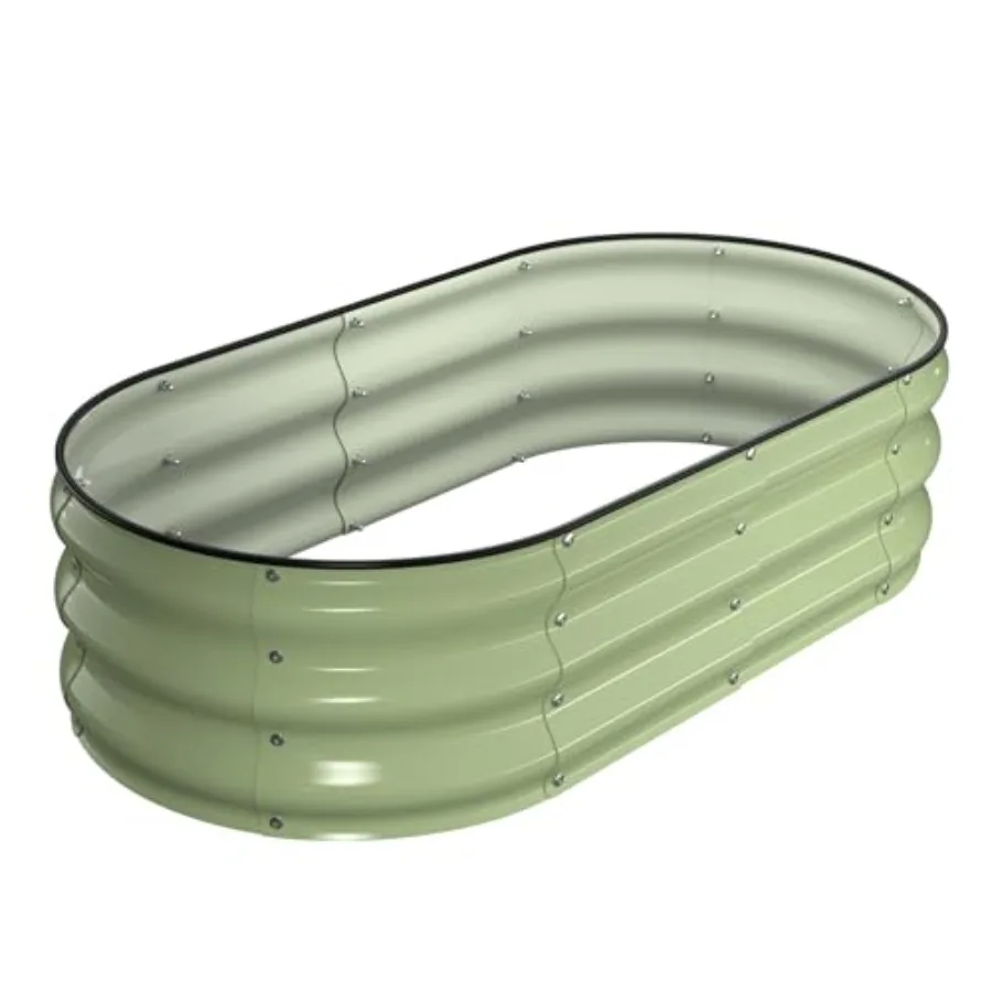 

Комплект для приподнятой грядки 4x2x1 фута, оцинкованный, для улицы, с защитным бортиком, большие металлические приподнятые грядки для выращивания овощей