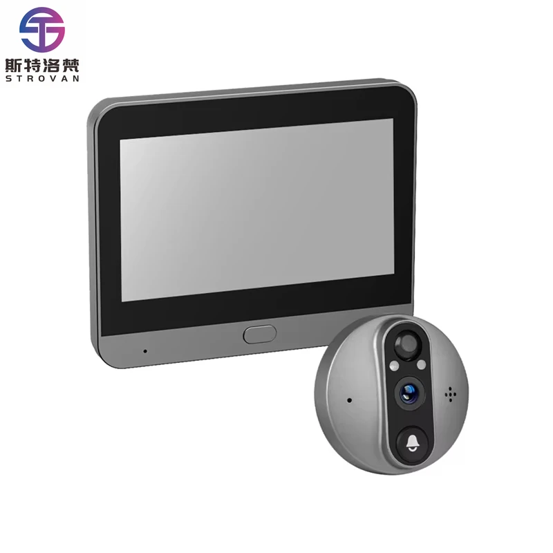 Inicio 1080P 4,3 pulgadas pantalla Villa Wifi mirilla inteligente timbre puerta videoportero