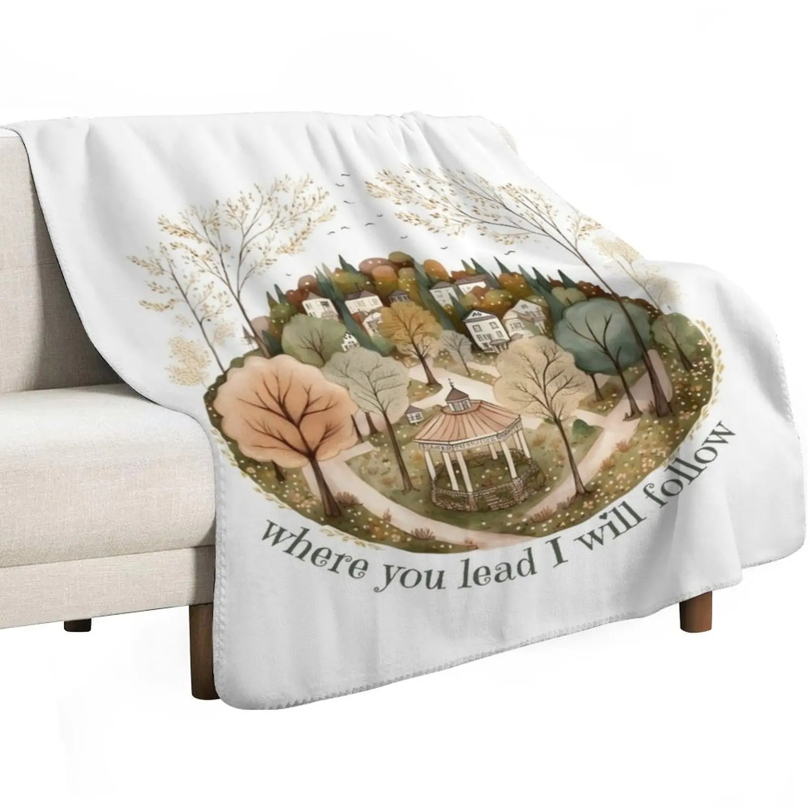 Where you lead - Gazebo - Watercolor art - Gilmore Throw Blanket Bed linens Bed covers Sofa cosplay anime Soft Moving Blankets