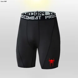 Superhero Compression Shorts Man Print Bodybuilding Tights Shorts Men Quick-Drying Gym Running Shorts Mens Underpants