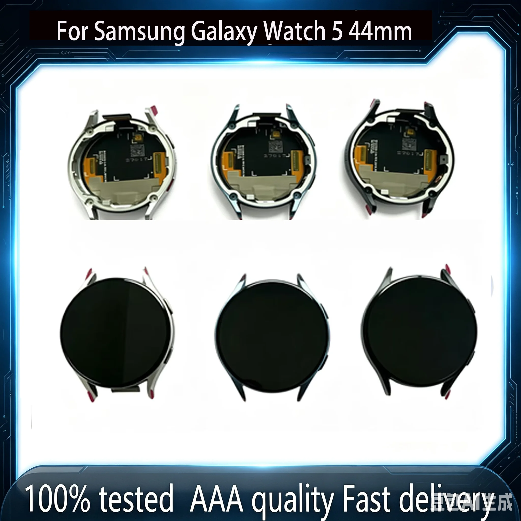 For Samsung Galaxy Watch 5 44mm SM-R910 SM-R915 LCD Screen Display Touch Digitizer Replacement AMOLED Full Assembly