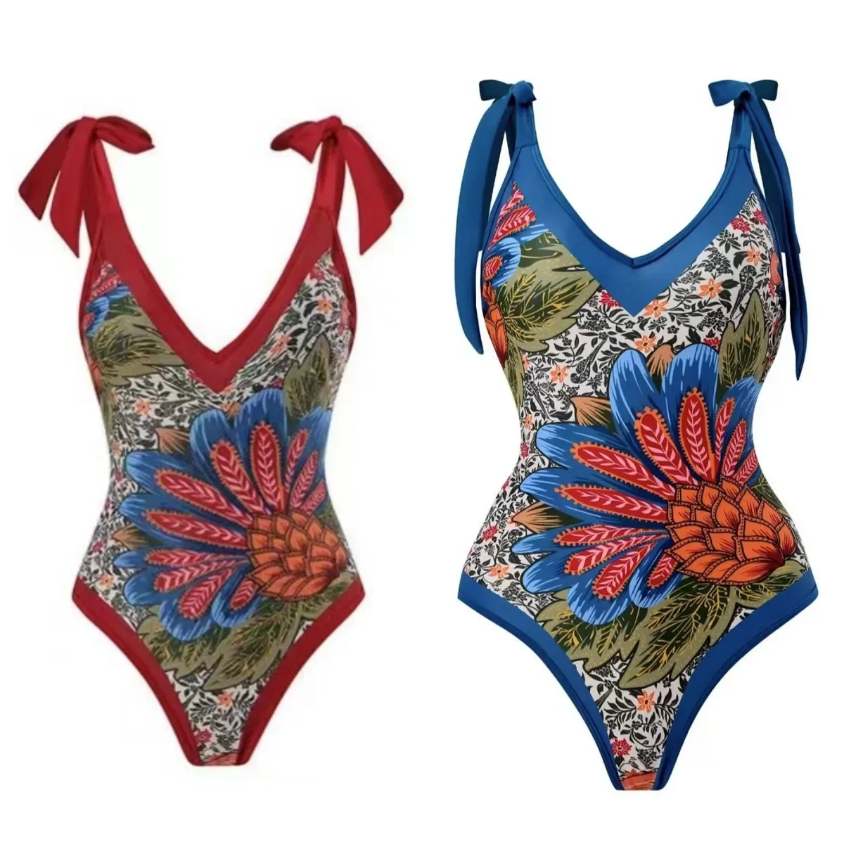 Traje de baño Sexy de una pieza para mujer, Bikini con tirantes finos, protector solar Retro, falda larga, conjunto de dos piezas