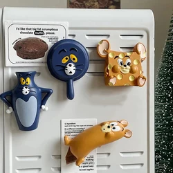 Funny Cute Tom Cat and Mouse Fridge Magnets Cheese Cartoon Style Magnetic Home Decoration for Kitchen Office Magnetic Stickers