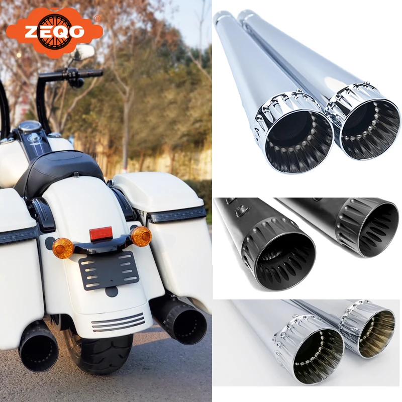 Geeignet für Harley Street Glide, Road King und Electra Glide, tiefer und schwerer Bass, modifizierter dicker Auspuff-Endteil 96-24.