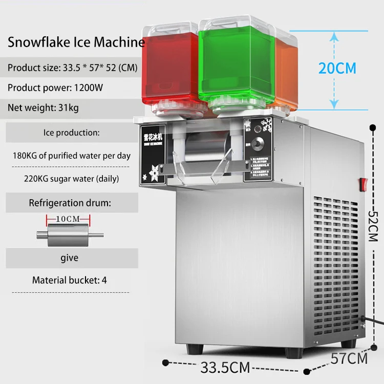 Continuous Ice Release Snow Flower  Machine Rainbowbingsu Machine Snowflak