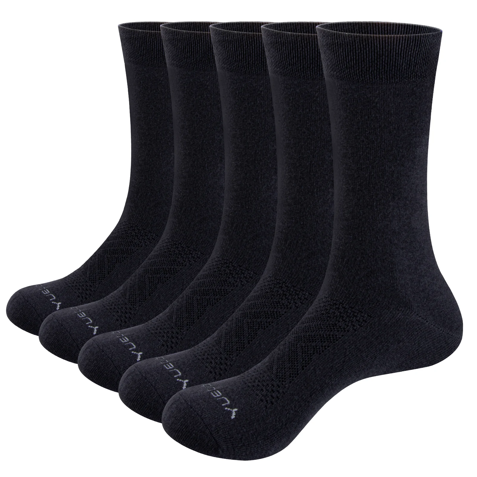 YUEDGE Mens Breathable Comfortable Thin Cotton Socks Classic Casual Mid Crew Calf Business Dress Socks For Size 37-46