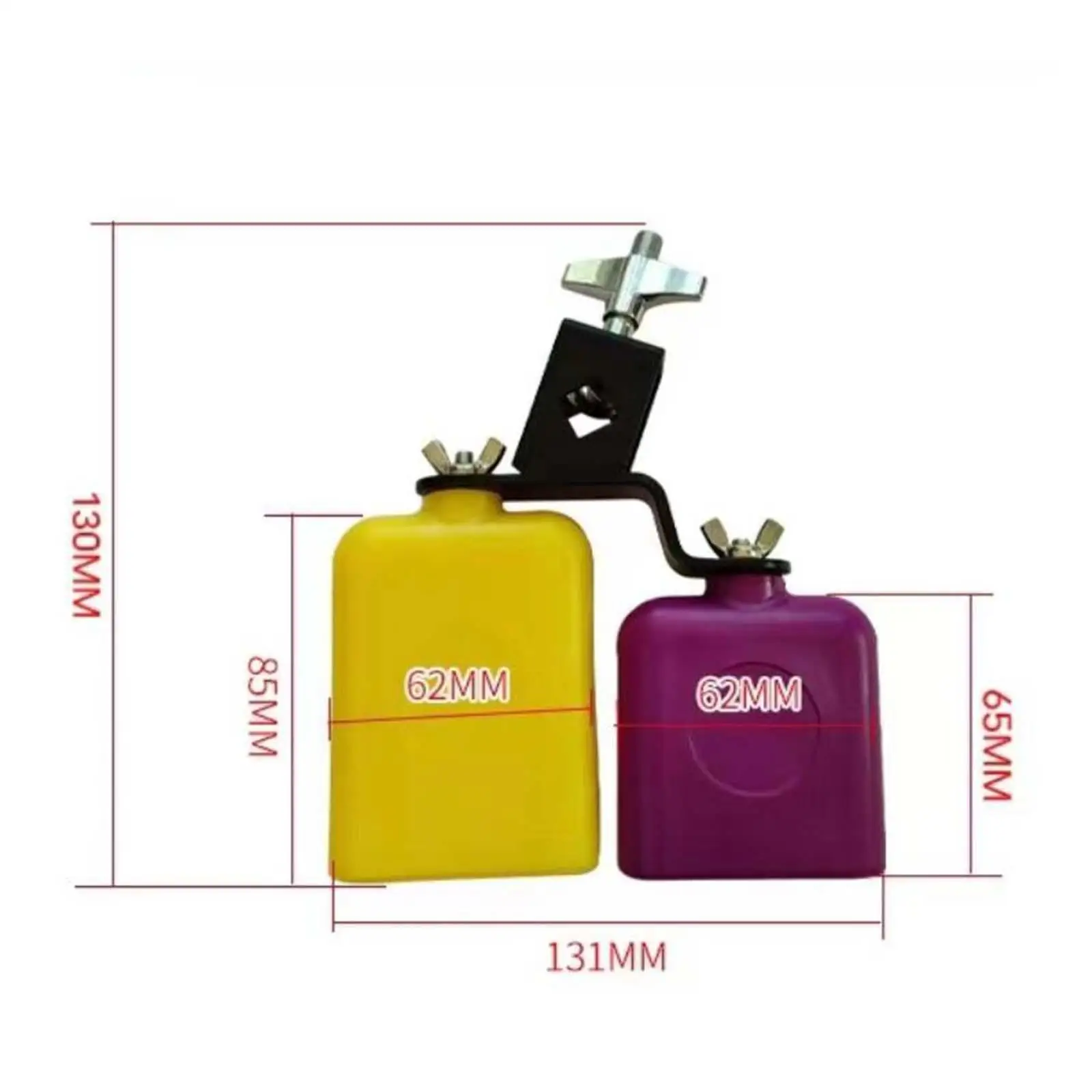 High and Low Tones Bicolor Cowbell Drum Accessories Jam Block with Mount for