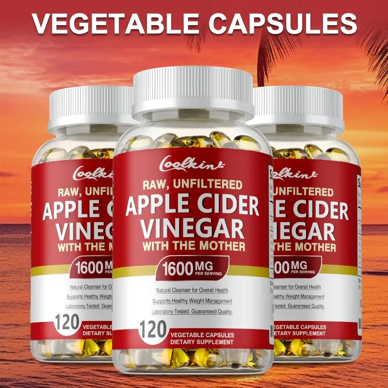 

Apple Cider Vinegar Capsules - Appetite Control, Reduce Bloating and Constipation, Promotes Digestive, Boost Immunity, Non-GMO